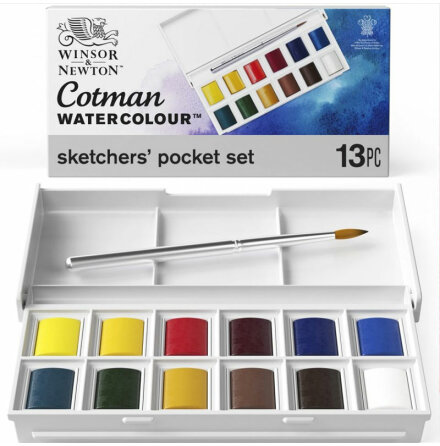 Cotman Sketchers Pocket Set 12 halvkoppar