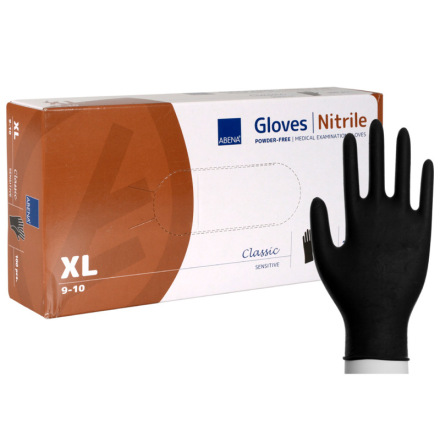 Handske nitril puderfri svart XL 100-pack