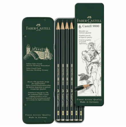 Faber-Castell 9000 blyertspennor set 6st