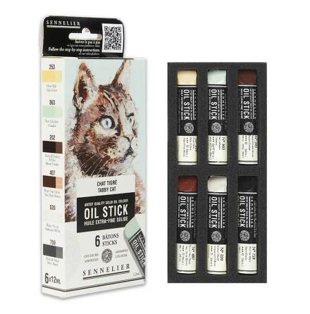 Oil Stick Sennelier 6x12ml Tabby Cat
