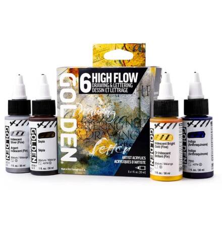 Golden HF Drawing and Lettering set 6x30ml